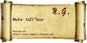 Mohr Gábor névjegykártya